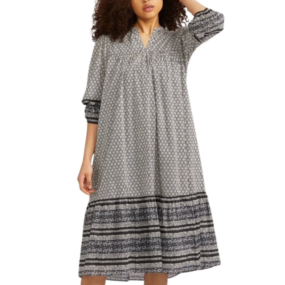 Anna Sui Uniqlo👗 Floral block Bohemian Dress Size M